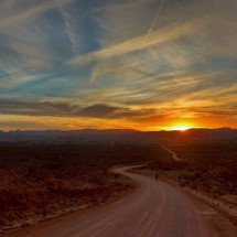 Sunset seen from the descent of Mormon Mesa